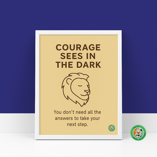 Courage Sees in the Dark – Framed Inspirational Animal Print Wall Art