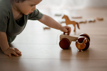Wooden Farm Animal & Tractor Play Set – Imaginative Open-Ended Toy for Ages 2+